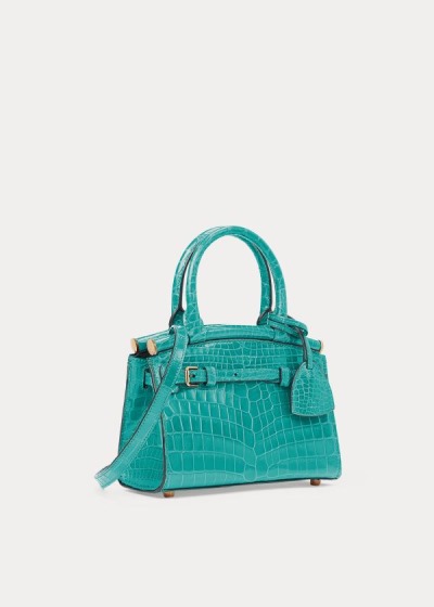 Bolsos De Mano Ralph Lauren Mujer Turquesa - Alligator Mini RL50 - KLXZW9186